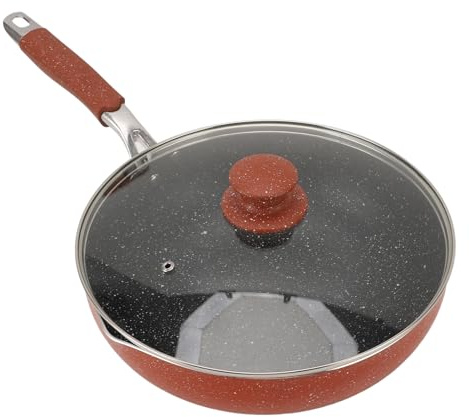 Fabater Sartén Compuesta de Hierro Antiadherente con Tapa, Calentamiento Uniforme, Agarre Seguro, Fácil de Lavar para una Cocción Saludable (Estilo 2 (105x52cm / 41,3x20,5 pulgadas))