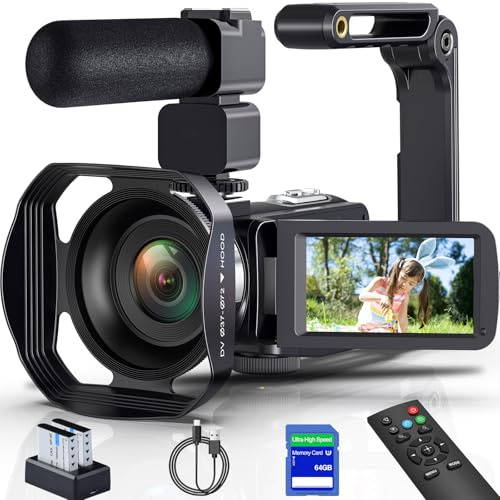 VENOPTIX Cámara de vídeo 8K 64MP videocámara 18X zoom digital YouTube Vlogging Cámara Webcam IR visión nocturna WiFi 3.0 pulgadas videocámaras de pantalla táctil con tarjeta SD de 32G, control remoto