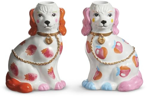 5.75 DOG CANDLE HOLDER WITH FRUIT MOTIF BY RAZ IMPORTS, INC