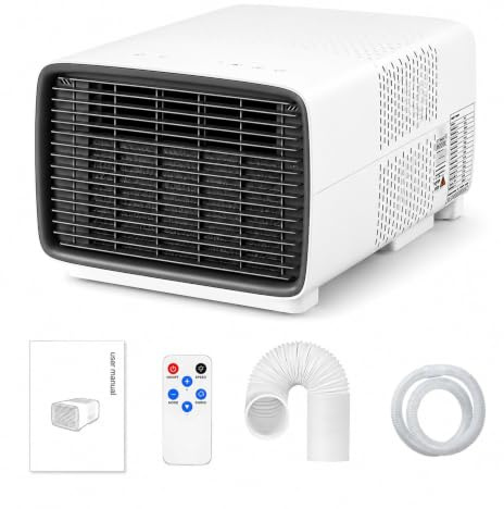 Aire acondicionado portátil 3000BTU, 280W de ahorro energético, deshumidificador y ventilador con pantalla táctil, control inalámbrico, silencioso para furgonetas camper y tiendas de campaña (8-15m²)
