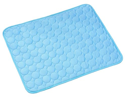 Kühlmatte SelbstküHlend für Hund Und Katze, Dünn Kühldecke Hund Sommer Hundematte Bett Kühldecke Rutschfest Kühlkissen Tragbares Waschbar Pet Cooling Mat für Hause,Auto,Reisen (Hellblau, 70x100cm)