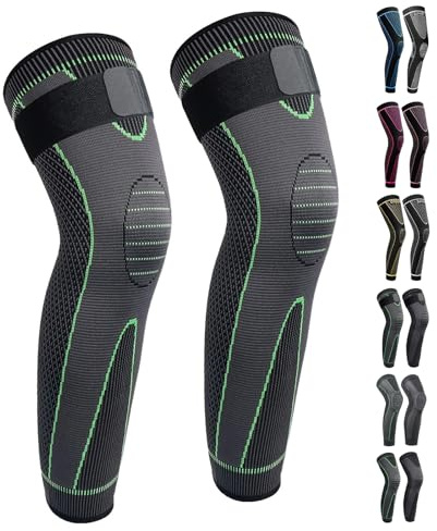 Full Leg Compression Sleeves - Protect Knee, Reduce Varicose Veins & Swelling for Men & Women - Basketball, Cycling, Football, Arthritis