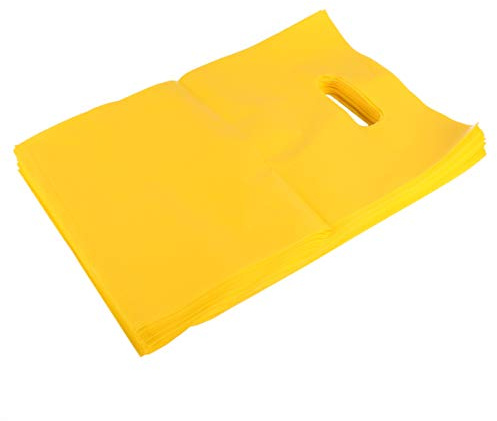 iplusmile Flache Beutel Für Lebensmittel Und Snacks Aufbewahrungsbeutel Aus Kunststoff Partytüten Und Geschenktüten Gelb 100 Stück 11.81X7.87 Zoll Für Feiern Und Zuhause