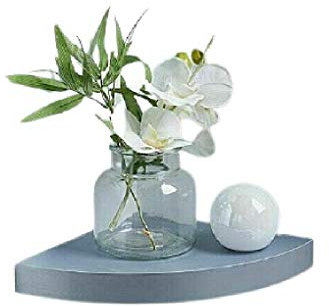 Optimal Products High Gloss Floating Corner Shelf Wall Mounted Storage Unit Shelving Display Kit Home & Kitchen Storage Organisation Racks Shelves Drawer Corner Shelves (Grey Gloss Finish)