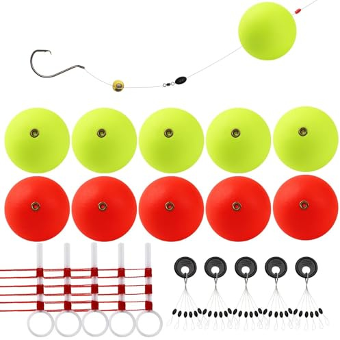 Dovesun 20Stücke Angeln Bobber Schwimmer Slip Fishing Rig für Barsche und Forellen, Crappie, Zander 33mm(1.30in)