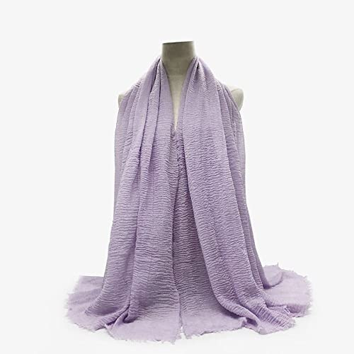 ARTQ Women'S Scarvesspring New Lilac Pleated Design Wrap Shawl Scarf 180X95Cm Warm Skin-Friendly Soft Durable Fashion Elegant Birthday Gift