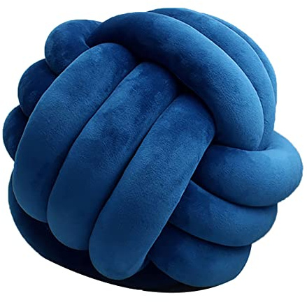 GYCS Weiche Knoten Ball Kissen Knoten Kissen knotenkissen Bett Gefüllte Kissen Wohnkultur Kissen Ball Plüsch Bett deko Werfen gut gut abgedichtet-Padded,Navy Blue,22cm