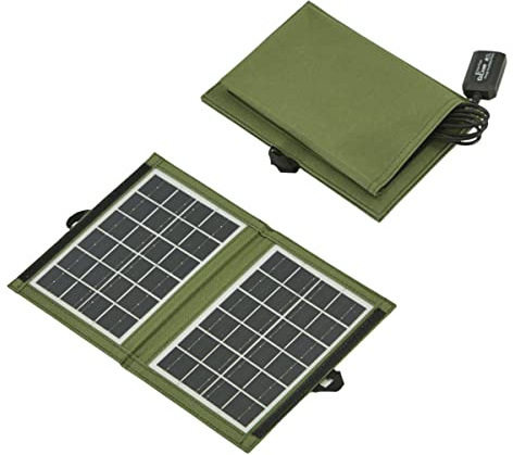 HOOZ Panneau solaire pliable, chargeur solaire portable avec port USB, panneau solaire de camping pour iPhone, smartphone, tablette, GoPro, etc. Panneau solaire étanche flexible (7,2 W vert)