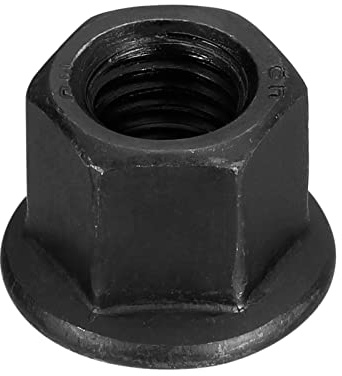 QUARKZMAN M12 Dado Bloccaggio Esagonale Flangia Grado 12,9 Autobon Acciaio Nero Ossido Finito Dado Flangiato Esagonale per Macchinario