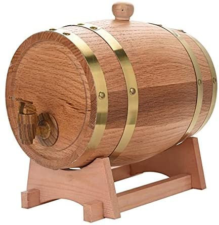 ZzzaNa Creative Vintag Eiskübel, 3 l, Holz, Eichenholz, Weinfassspender for Whiskey, Bourbon, Tequila-Bier, hält das EIS länger gefroren Eimer