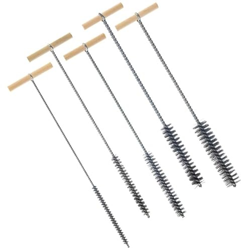 Lrtzizy Drill Hole Brush Kit 8/12/16/20/25mm Cleaning Brush Set Kit Stainless Steel Hole Brushes Cleaning Brush for Hammer Drills