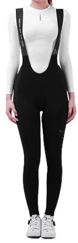 INBIKE Culotte Ciclismo Mujer Largo Invierno MTB Pantalon Bicicleta Montaña Acolchado 3D Transpirable de Forro Polar Extraíbles Tirantes Pantalones Negro M