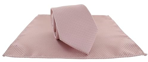 Michelsons of London Wedding S/S 24 Krawatten- und Einstecktuch-Sets, Altrosa, halbeinfarbig, Einheitsgröße