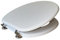 HM - Sedile WC Universale in Legno MDF Ultraresistente, 3.4kg - Tavoletta WC Bianca per Bagno - Coperchio e Sedile WC Robustissimo Universale forma ovale
