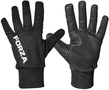 FORZA Winter Thermal Sports Grip+ Gloves – Insulated Fleece Lining with Hex Gel Grip | Water Resistant & Windproof Gloves [Sizes 4-11] (Size 6 (10-11 Years))