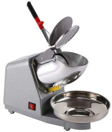 Tritaghiaccio a Doppia Lama,Macchina Tritaghiaccio Elettrico Commerciale,Tritaghiaccio Elettrico Professionale,Ampiamente Usato,Sicuro e Conveniente,Adatto a Negozi di Bevande Fredde a C(Color:Grigio)