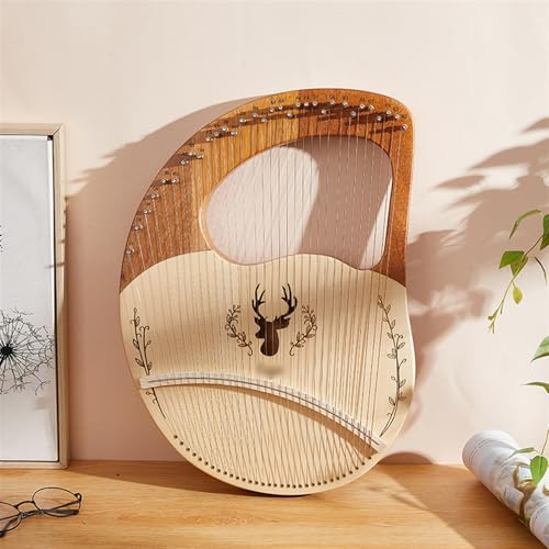 BAMFY Arpa De Lira 16, 19, 21, 21, 32 Cuerdas Profesional Portátil Cuerpo De Caoba Lyre Harp Para Entusiastas Musicales Con Llave De Afinación, Púas, Cuerdas De Repuesto(32-Stringed Boxed - Spruce Log