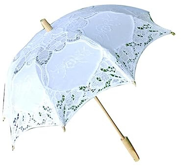VALICLUD Elegantes Brautparty- Spitzenschirm Weißes Hochzeitsaccessoire Brautjungferngeschenk Fotodekor