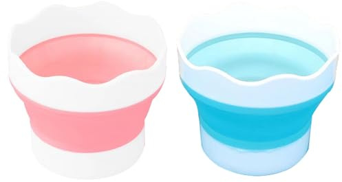 2 Stück Wasserbecher Faltbarer Malerei Pinsel Waschmaschine Malerei Pinsel Waschmaschine Zusammenklappbare Malerei Wasserbecher Pinsel Waschen Eimer für Drinnen und Draußen Malerei