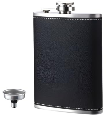TAORANJU Petaca de acero inoxidable 304 de 8 onzas con embudo, botella de whisky portátil para hombres y mujeres, petaca personalizada para camping, escalada, fiestas, actividades al aire libre