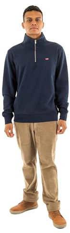 Levi'S Sudadera Original para Hombre con Cremallera 1/4, Azul Marino, XL