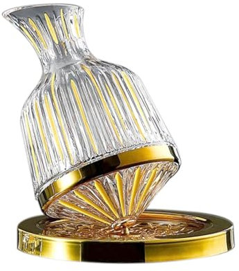 JOFUUM Weinkaraffe, um 360 ° drehbar, Glasspender, 1000 ml, Karaffe mit , Belüfter, für Bar, Dekoration, ideales Geschenk