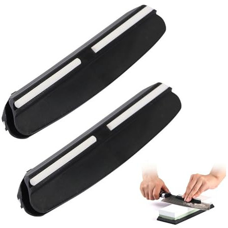 DHWEKU 2 pcs Guida Angolare per pietre affilatura coltelli Affilare Coltelli Aiuto per l'Affilatura Strumenti da Cucina per l'Affilatura su Pietre Abrasive, Adatto ai principianti, Nero, 10cm