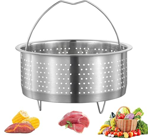 Edelstahl Dampfgarer, 18 cm Dämpfeinsatz für Topf, Dampfgarer Einsatz Edelstahl, Innendurchmesser, für Topf mit Beinen, Schnellkochtopf Dünsten von Gemüse Früchte Eier
