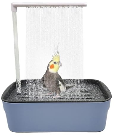 Yulokdwi Vogeldusche Wellensittich, Vogel Badehaus Badewanne, Wellensittich Badewanne, Automatische Haustier-Vogeltränke Wellensittich Badewanne, Wasserzyklus Vogeldusche Vogelkäfig Zubehör