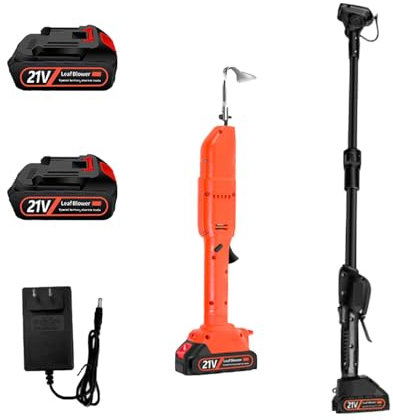 Billg Zappa da Giardino Elettrica, 2 in 1 Rastrello e Zappetta da Giardino, 21V Motozappa a Batteria Senza Fil, Maniglia Rimovibile, 2500rpm Attrezzo da Giardino Portatile per Diserbare, Allentare