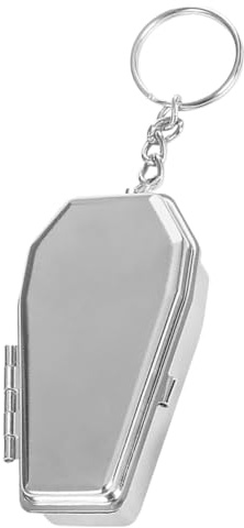TOPPERFUN Coffin Shaped Pocket Ashtray Keychain Metal Ashtray Decorative Keyring for Travel Camping Parties Chic Organizer for Unique Present Idea