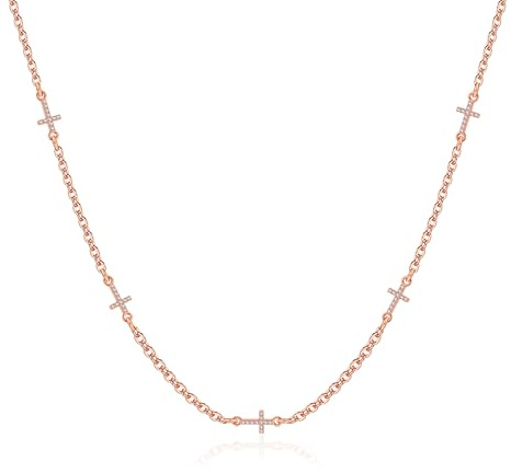 ALEXCRAFT 14K Gold Ketten Zirkonia Silber 925 Halsketten für Damen Frauen | Zirkonia Halskette ohne Anhänger Stapelbare Schlüsselbeinkette Damen Frauen Einzelne Halsketten 42cm Kette Schmuckgeschenke