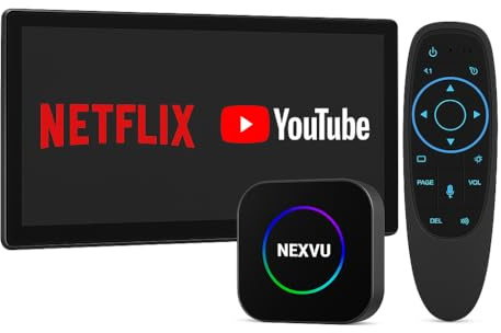 NEXVU-S Wireless CarPlay Adapter with Remote – Stream Netflix, YouTube & TikTok in Your Car – Works on Non-Touchscreen Car Screens (Remote Included) – Plug & Play Car Streaming Dongle