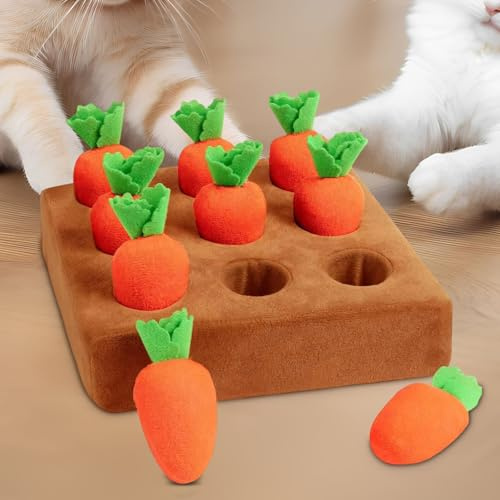 Generisch Schnüffelspiele Hund, Haustiere Karotten Puzzle Spielzeug, Karotte Schnüffeltacker, Plüsch Interaktives Spielzeug Intelligenzspielzeug für Hunde Und Katze (A)