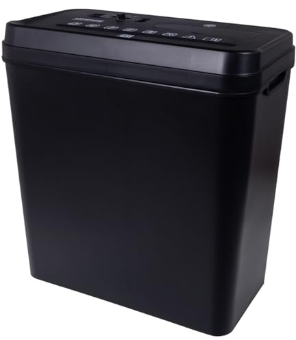 OFFICE PRODUCTS Dokumentförstörare/Strimlor/Upp till 10 A4-ark/14 l behållare/Svart/Pappersark, CD-skivor och kreditkort/För hem och kontor