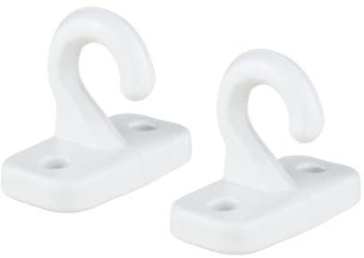 TENDAGGIMANIA Gancio Tenda da Sole in Alluminio per Tenda da Sole a Caduta - Gancio ad uncino per Pavimento/Ringhiera - Ricambi per Tende da Sole Made in Italy- Colore Bianco -2 Pezzi