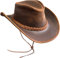 BRANDSLOCK Australischer Lederhut mit geflochtenem Band Original Cowboy Australischer Buschhut (XL, Braun)