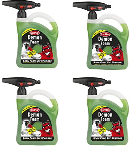 CarPlan Demon Snow Foam Shampoo with Gun, 2 Litre (Pack of 4)