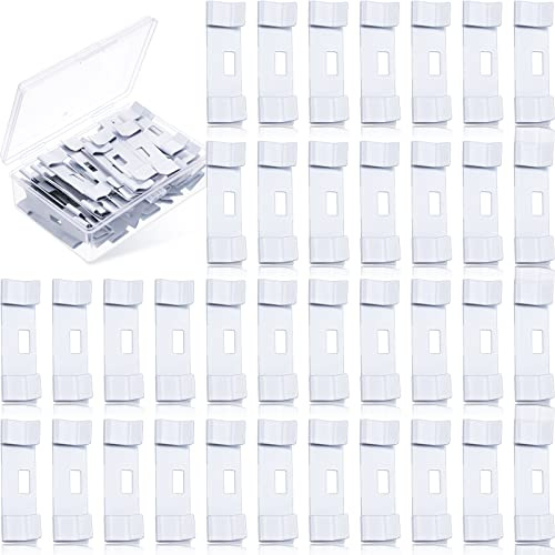 Vertikale Jalousie Reparatur Flügelschoner Blind Reparaturclip Vertikale Jalousie Reparatur Tabs, Fenster Jalousien Ersatz, Weiß (50) | Metall Vertikaljalousien Reparaturlaschen für Ersatzlamellen, Jalousienfixier-Clips Kit für Vertikaljalousien