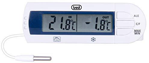 Trevi, Blanco TE 3012 - Termómetro digital para frigorífico, amplia gama de medición, alarma de aumento de temperatura con sonido, sensor de cable, único