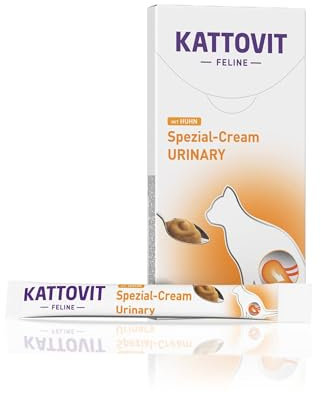 KATTOVIT - Urinary-Cream für Katzen | Katzen-Diätsnack angereichert durch Calciumsulfat, magnesiumreduziert. Für ausgewachsene Katzen | Snack für Katzen mit praktischer Portionierung | 11x6x