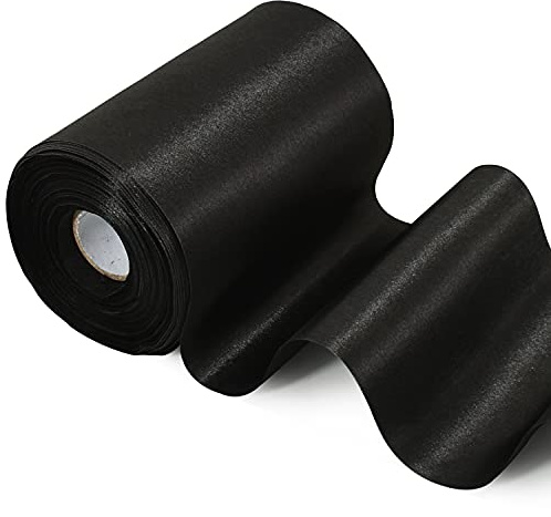 TONIFUL Wide satin ribbon-for Gift Wrapping Christmas Tree Halloween Thanksgiving Wedding Car Chair Pageant Sashes Grand Opening Festival Party Decor-Black Ribbon-4 Inch x 22 Yards