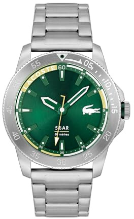 Lacoste Analog Quarzuhr für Herren Kollektion LACOSTE REGATTA mit Silbernes Edelstahlarmband - 2011204