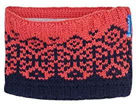 Finkid Letku Blau-Rot - Warmer gestrickter Kinder Schlauchschal, Größe One Size - Farbe Navy - Rose