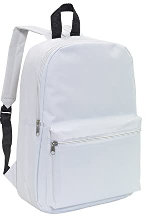 Preiswert&Gut Rucksack klein Weiß 30x10,5x39,5 cm – Mini Tasche für Damen mit Reißverschluss-Hauptfach Wanderrucksack Rucksäcke 190g kleinerrucksack mit Verstellbaren gepolsterte Schultergurte