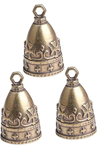 Yardenfun Kupfer Glöckchen Anhänger 3 Stück Messing Glocken Zum Basteln Selbstgemacht Schmuckherstellung Kleine Antike Glöckchen Für Armbänder Halsketten Taschenanhänger Neujahrsdeko