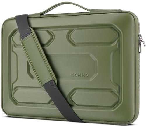 DOMISO 17 inch Laptop Sleeve Shoulder Bag Shockproof Waterproof EVA Protective Case for 17.3 Dell/Lenovo IdeaPad 320 321/HP/LG Gram 17/ASUS ROG Strix GL702VS/MSI GS73VR Stealth Pro,Green