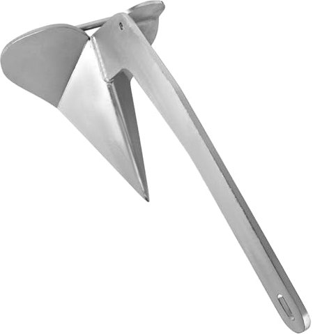 WTMORE Bootsanker, Delta-Bootsanker, verzinkter Stahl, Delta-Stil, Bootsanker, 5 kg, Flügel-Stil, Dreiecksanker, für Ponton, Deck, Angelboote, Segel
