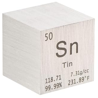 PATIKIL Zinnwürfel Metall Element Hochdichter Block Reines Periodensystem Element Würfel Magnesium Block für Elementsammlungen Lehrer Labor wissenschaftliches Experiment, 1 Zoll