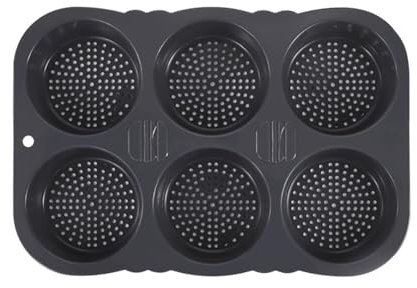 Hamburgerform Burger Brötchen Backform, Burger Brötchenblech Muffins Cupcakes Brötchen Backform Brot Crisping Tray, Silikon Backform perforiert Brot Brötchen Form für Brot Hamburger Brötchen